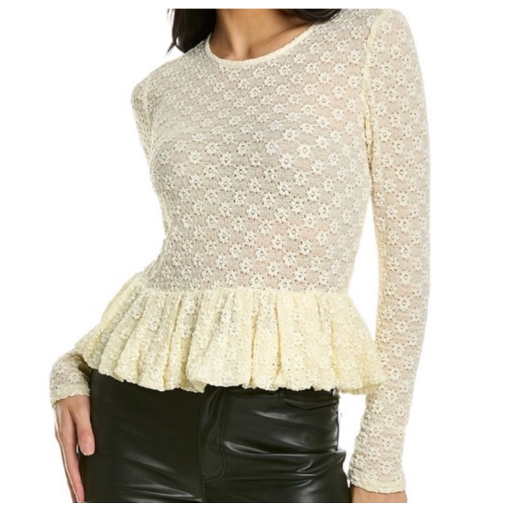 NWT! Rebecca Taylor Lace Peplum Top